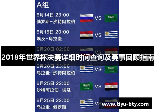 2018年世界杯决赛详细时间查询及赛事回顾指南