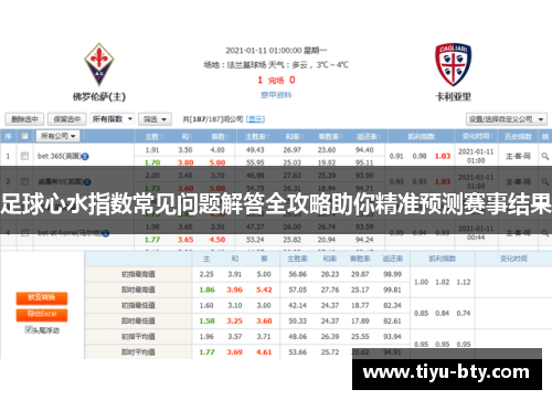 足球心水指数常见问题解答全攻略助你精准预测赛事结果